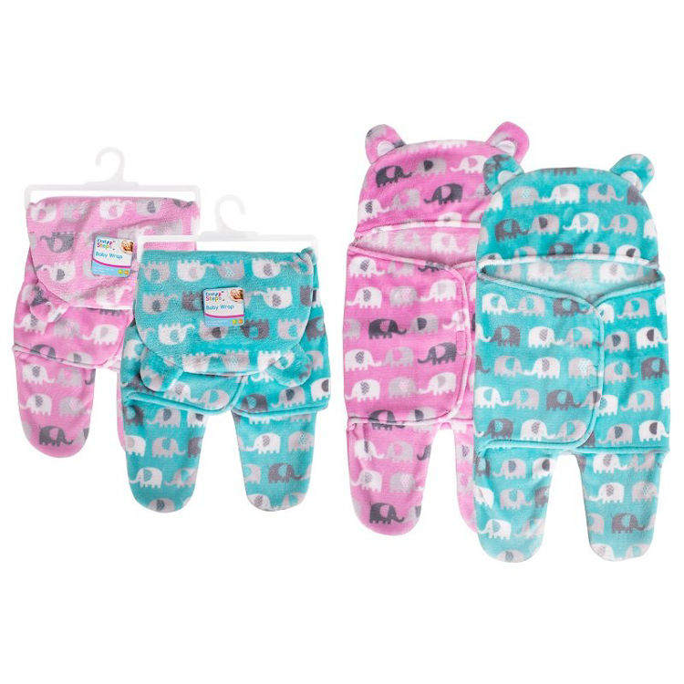 Picture of FS568-FIRST STEPS BABY WRAP -  COLOURS WITH ELEPHANT DESIGN